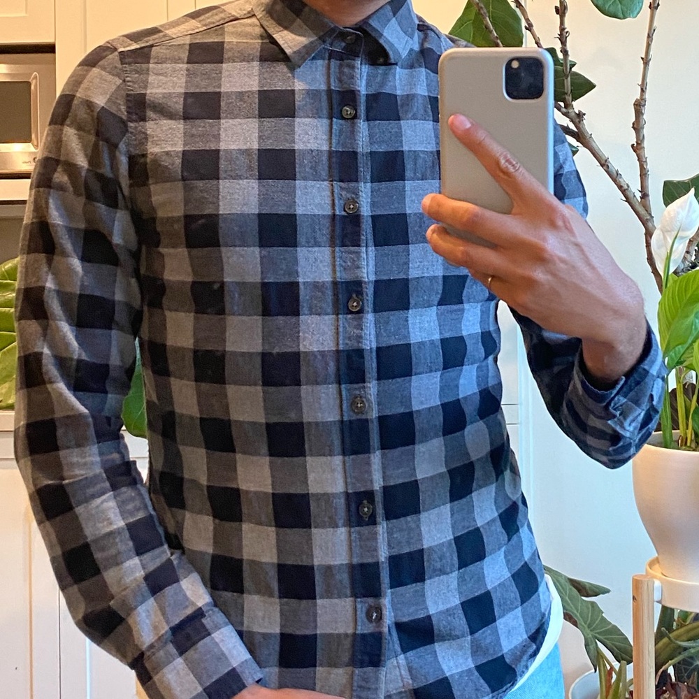 Plaid shirt grey and black